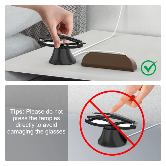 Alt view image 6 of 7 - HiBloks Magnetic Charging Station for Ray-Ban Meta Wayfarer/Skyler Gen 2/1 Fast Charging Dock with LED Indicator Compatible with Ray-Ban Meta Wayfarer/Skyler Gen 2/1 Smart Glasses Accessories (Black)