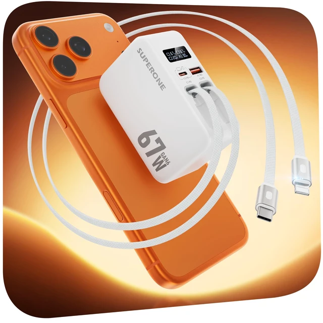 Main image of 67W Retractable Charger, 4-in-1 Fast Charging USB C & Apple Cables Smart Display Retractable Wall Charger, Compact Charger Block for iPhone 18/17/16/15/14/13/12,MacBook,Laptop, iPad, Galaxy