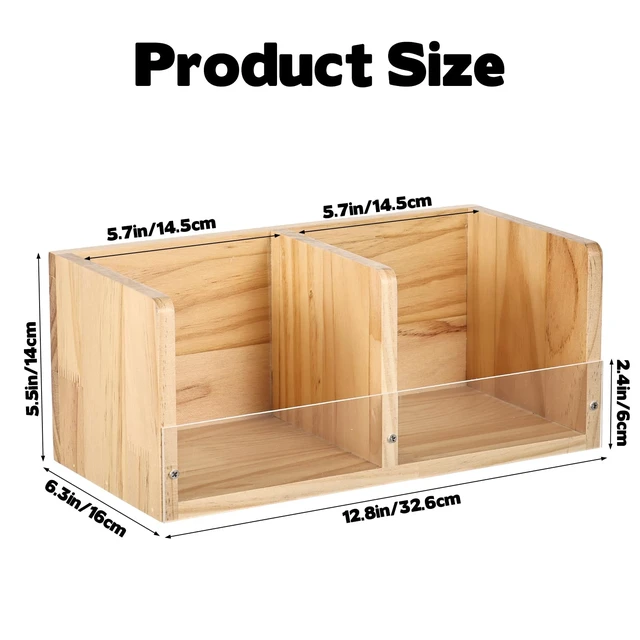Alt view image 3 of 7 - CD Holder Retro CD Rack Organizer, Wooden CD Holder Stand, CD Storage Rack, Game Disc Display CD Organizer Desk Stand Protection Storage Cube for Theatre Room Collectible(No assembly required)