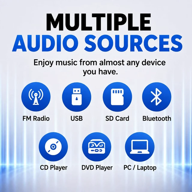 Alt view image 3 of 7 - AK45 Bluetooth Amplifier for Home Audio, Stereo Receiver 2 Channel Amp (Max 300W/RMS 40W) with Bluetooth 5.0, FM Radio, USB/SD Card, Mic Input for Home Karaoke, Remote Control(Deep Black)