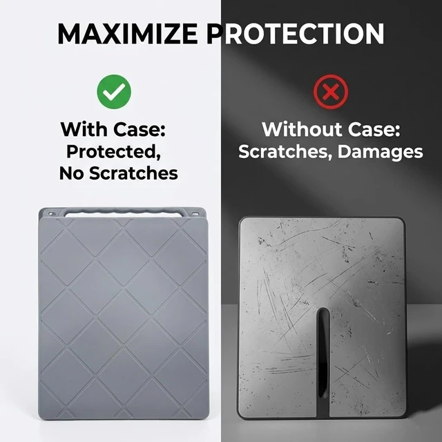 Alt view image 6 of 7 - Protective Cover for Starlink Mini Silicone Case Compatible with Starlink Mini with Honeycomb Heat Dissipation, Integrated Carrying Handle for RV Travel Camping, Gray
