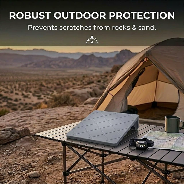 Alt view image 7 of 7 - Protective Cover for Starlink Mini Silicone Case Compatible with Starlink Mini with Honeycomb Heat Dissipation, Integrated Carrying Handle for RV Travel Camping, Gray