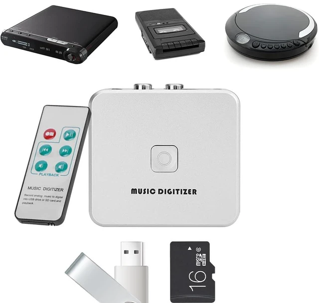 Alt view image 5 of 7 - Music Digitizer, Analog to MP3 Converter for Cassette Tapes Convert Analog Audio From Records and Cassette Tapes to MP3 for Digital Collection Storage