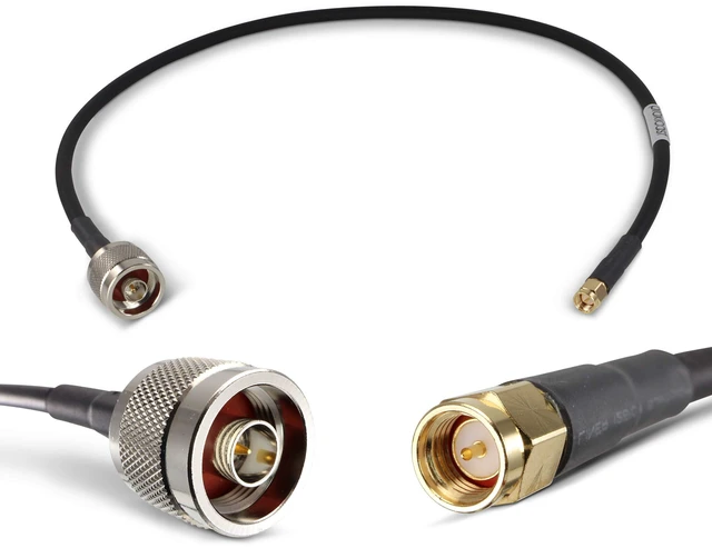 Main image of 2 ft UltraFlex240 Low-Loss Coax Cable - SMA Male to N Male Ultra-Flexible 50 Ohm 240-Size Coaxial Jumper Cable for 4G/5G, GPS, ADS-B & RF Radios **Not for TV or WiFi** - ANT-141-020-02
