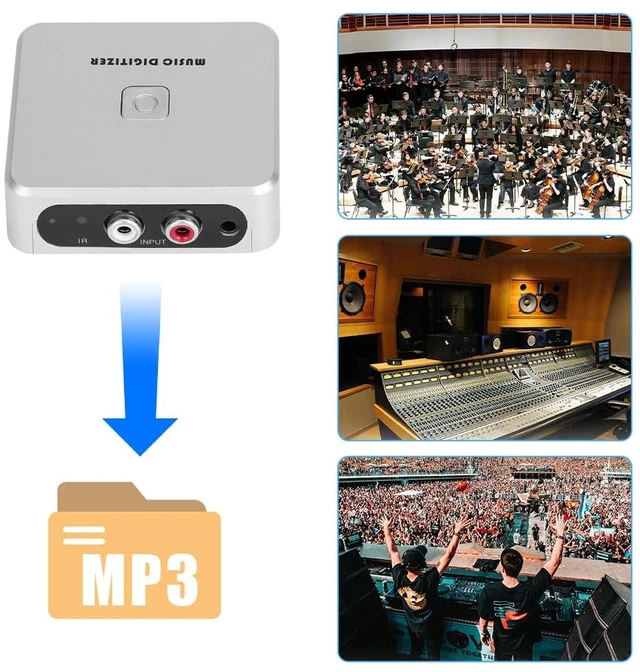 Alt view image 4 of 7 - Music Digitizer, Analog to MP3 Converter for Cassette Tapes Convert Analog Audio From Records and Cassette Tapes to MP3 for Digital Collection Storage