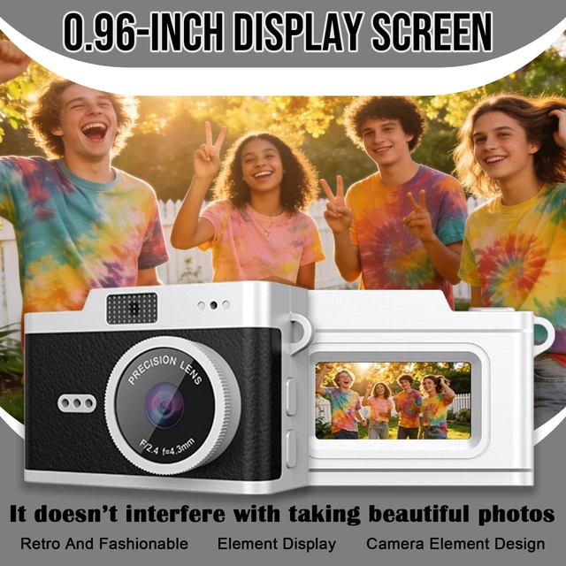 Alt view image 2 of 7 - HOTU Mini Keychain Digital Camera, Y2K Pocket-Size Mini Camera, 2MP 1080P Small Camera with 32GB Card, Video Recorder with Long Battery Life for Travel, Party and Vlog(Brown)