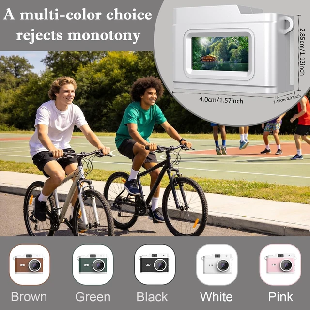 Alt view image 4 of 7 - HOTU Mini Keychain Digital Camera, Y2K Pocket-Size Mini Camera, 2MP 1080P Small Camera with 32GB Card, Video Recorder with Long Battery Life for Travel, Party and Vlog(Brown)