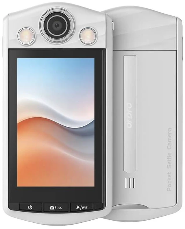 Main image of VS3 4K Selfie Camera with 360° Flip Touch Screen, 64MP Vlogging Video Recorder for YouTube, Auto Focus Compact Digital Photography Device for Beginners, 16X Zoom with Remote & WiFi (White)