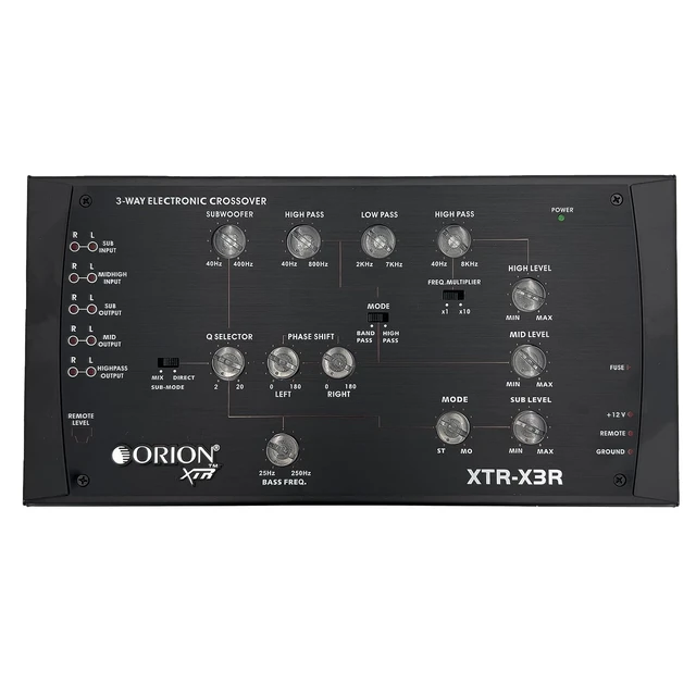 Alt view image 2 of 5 - XTR-X3R 3-Way Electronic Crossover, 2-Input/3-Output Illuminated Control Panel, Remote Bass Boost, Adjustable Frequency Controls, PWM Power Supply