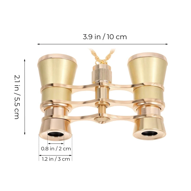 Alt view image 2 of 7 - 3X25 Theater Glasses Opera Binoculars for Women Adults Compact Optical Lens Vision with Gold Chain for Concerts Musical Cinema Bird Watching
