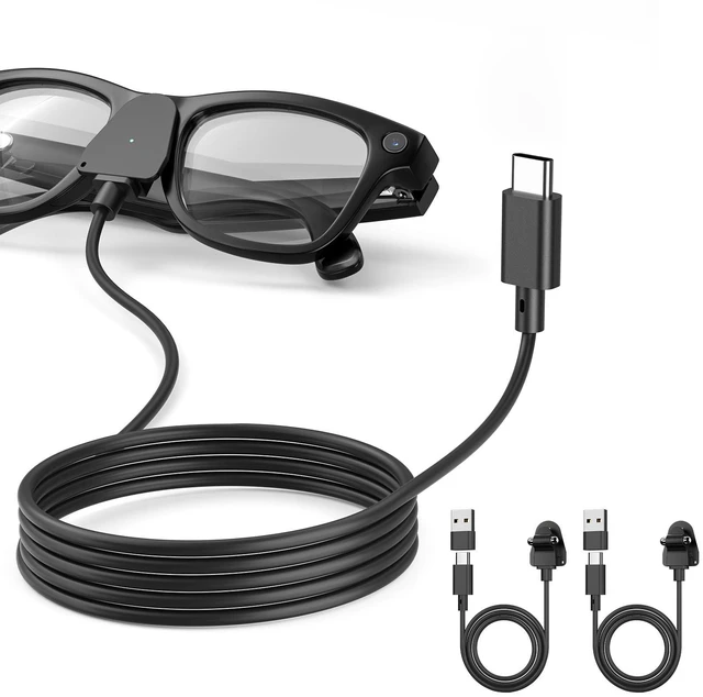 Main image of USB C Charging Cable Compatible with Ray Ban Meta Glasses Gen 1 and Gen 2 (2 Pack), 3.3FT Power Cord for Oakley HSTN Wayfarer Skyler Headliner Scriber Charger Adapter