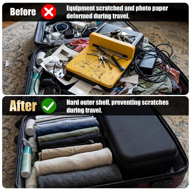Alt view image 4 of 7 - Hard Photo Printer Case for Kodak Dock ERA Plus 4x6, Box Only Hard shell case stores printer, 2-3 cartridges, cables and 4x6 paper for Kodak Dock ERA Plus users, travel and events
