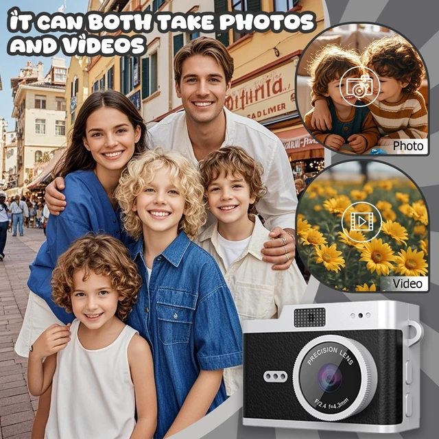 Alt view image 3 of 7 - HOTU Mini Keychain Digital Camera, Y2K Pocket-Size Mini Camera, 2MP 1080P Small Camera with 32GB Card, Video Recorder with Long Battery Life for Travel, Party and Vlog(Brown)