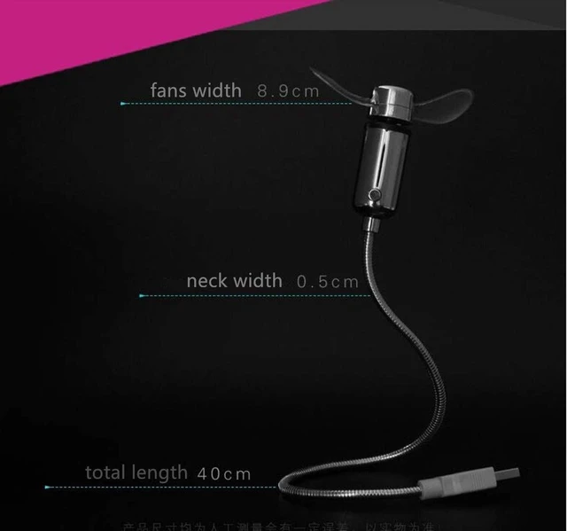 Alt view image 6 of 7 - DECVO USB LED Clock Fan 90mm USB-Powered Portable Mobile USB Fan with Clock, LED Light Time (2 PACK)