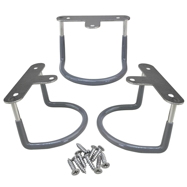 Alt view image 5 of 7 - 3 Under Desk Laptop Mount, Metal Anti Scratch Holder with Screws 2.7 x 2.2 x 1.9 In, Shelf for Keyboard Tablet Storage, Rubberized Bracket, Fits Devices up to 40mm Thick, Desk Organizer