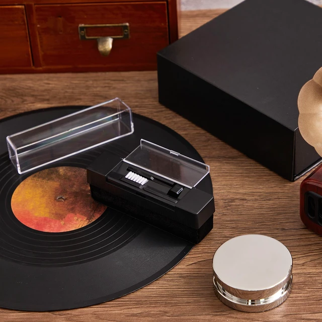 Alt view image 7 of 7 - 26.8 Ounce/ 760 Gram Record Weight Stabilizer with Brush Gift Box,Silver Turntable Clamp Heavy Weight High Mass Steel Lp Disc Vinyl Record Player Accessory for Vibration Damping Christmas Favor Gift