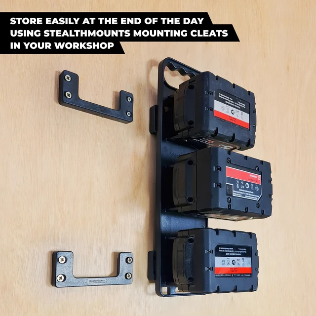 Alt view image 3 of 5 - Battery Holder for Packout Compatible with Milwaukee M18 Batteries Battery Board w/Handle & Feet Compatible with Milwaukee Packout Made in the UK