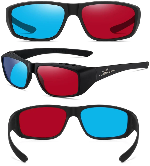 Alt view image 7 of 7 - Anaglyph Red Blue/Cyan 3D Glasses,Large Frame,Clearer,Brighter,for 3D Movie Comic(2 Pack)