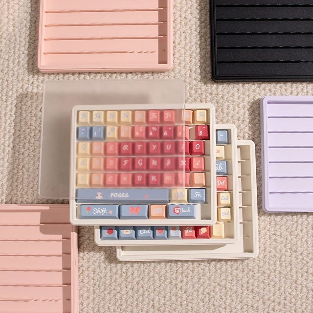 Alt view image 6 of 7 - Keycaps Storage Box, Keycaps Container,130 Keys Transparent Display Case Holds 7u Spacebar/Big Enter Key for XDA/Cherry/MOA/MAO Profile Mechanical Keyboard (White)