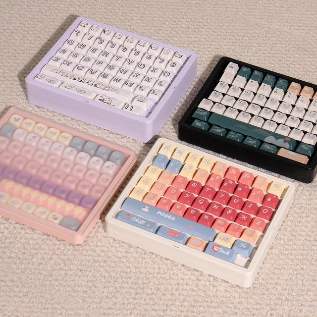 Alt view image 7 of 7 - Keycaps Storage Box, Keycaps Container,130 Keys Transparent Display Case Holds 7u Spacebar/Big Enter Key for XDA/Cherry/MOA/MAO Profile Mechanical Keyboard (White)