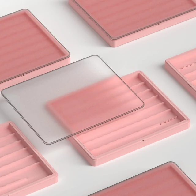Alt view image 5 of 6 - Keycaps Storage Box, Keycaps Container,130 Keys Transparent Display Case Holds 7u Spacebar/Big Enter Key for XDA/Cherry/MOA/MAO Profile Mechanical Keyboard (Pink)