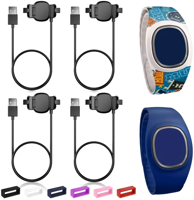 Main image of 4 Pack Magic Band Charger Compatible with Disney-Magic Band Plus 3.3ft Replacement Charger Only Compatible with Disney-MagicBand+, Black