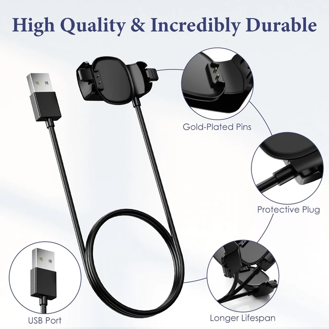 Alt view image 5 of 7 - 4 Pack Magic Band Charger Compatible with Disney-Magic Band Plus 3.3ft Replacement Charger Only Compatible with Disney-MagicBand+, Black