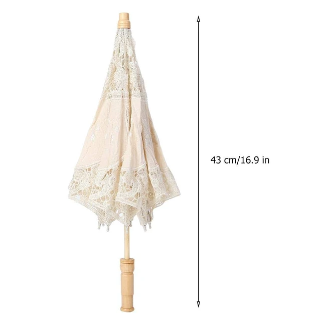 Alt view image 2 of 7 - Mini Handmade Lace Silk Embroidery Flower Umbrella (Smaller Than Your Imagination!!!!)(Just for Photography or Decor, not Practical for Raining Day)(L-Beige)