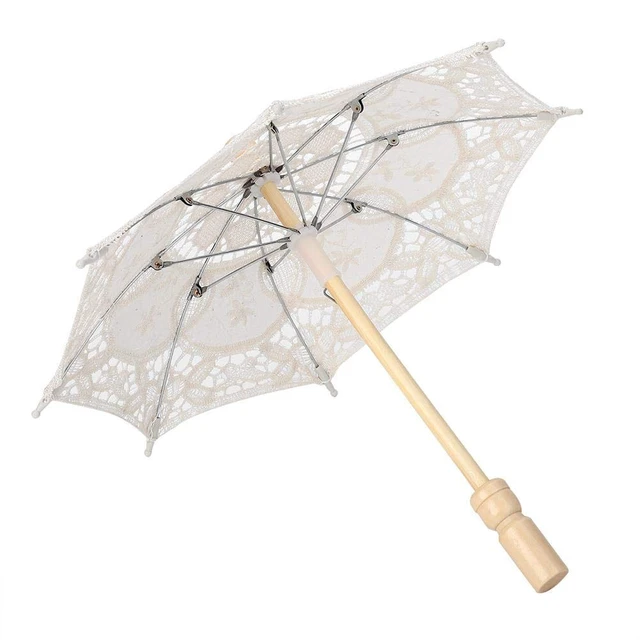 Alt view image 5 of 7 - Mini Handmade Lace Silk Embroidery Flower Umbrella (Smaller Than Your Imagination!!!!)(Just for Photography or Decor, not Practical for Raining Day)(L-Beige)