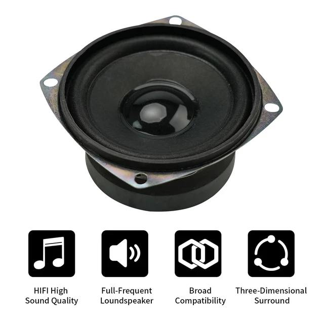 Alt view image 5 of 7 - 8Ohm/ 20W Speaker, DIY Horn Stereo Amplifier Accessories, Diameter 78MM/3.1inch, Height:40MM/1.57inch; with 20CM Terminal Wire. (2 Pack, Weight:378G)