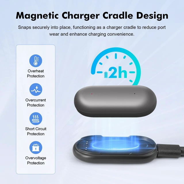 Alt view image 5 of 6 - Magnetic Charger Dock fits for Plaud NotePin & NotePin S AI Voice Recorder 3.3FT/1Mtr USB-C Fast Charging Cradle with Magnetic Adapter -Convenient Backup Carry-Out Power Cord Set