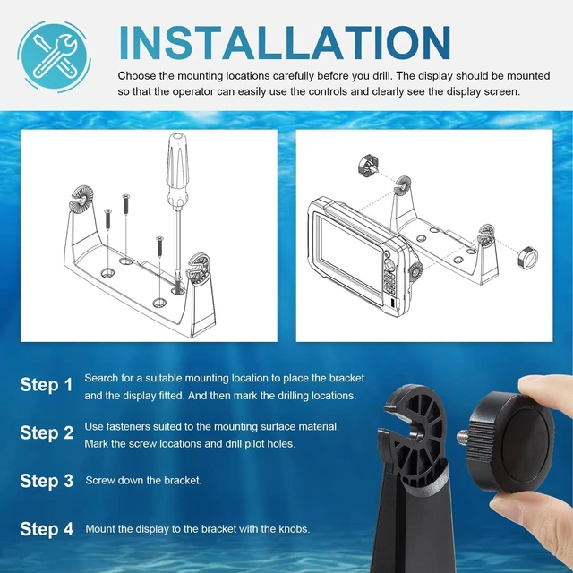 Alt view image 5 of 7 - 000-11019-001 Gimbal Mounting Bracket with Knobs Compatible with HDS-7 Gen2 Gen3 Hook-7 Elite-7 Touchscreen Models