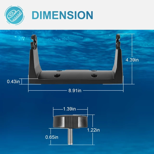 Alt view image 6 of 7 - 000-11019-001 Gimbal Mounting Bracket with Knobs Compatible with HDS-7 Gen2 Gen3 Hook-7 Elite-7 Touchscreen Models