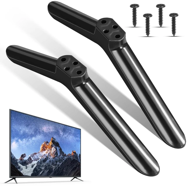 Main image of 2 Pack Replacement TV Stand Legs with Anti-Slip Pads and 4 Screws Four-Hole Bottom Mount, For TVs with Matching Bottom-Mount Interface, 35mm Plate and Approx. 25 mm Outer-Hole Span