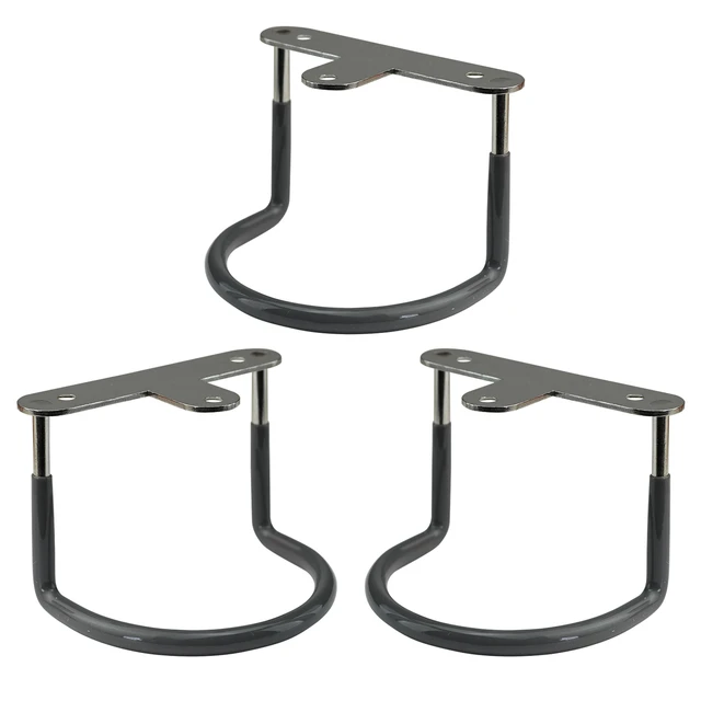 Alt view image 7 of 7 - 3 Under Desk Laptop Mount, Metal Anti Scratch Holder with Screws 2.7 x 2.2 x 1.9 In, Shelf for Keyboard Tablet Storage, Rubberized Bracket, Fits Devices up to 40mm Thick, Desk Organizer