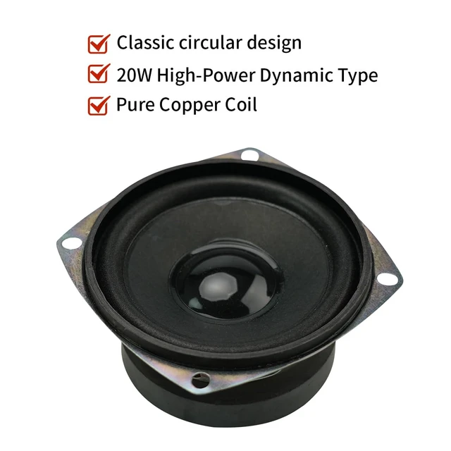 Alt view image 4 of 7 - 8Ohm/ 20W Speaker, DIY Horn Stereo Amplifier Accessories, Diameter 78MM/3.1inch, Height:40MM/1.57inch; with 20CM Terminal Wire. (2 Pack, Weight:378G)
