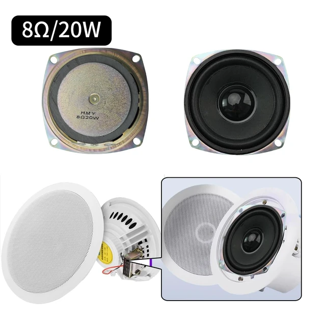 Alt view image 6 of 7 - 8Ohm/ 20W Speaker, DIY Horn Stereo Amplifier Accessories, Diameter 78MM/3.1inch, Height:40MM/1.57inch; with 20CM Terminal Wire. (2 Pack, Weight:378G)
