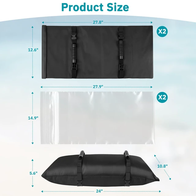 Alt view image 2 of 7 - 2 Pack Sand Bags for Weight, 50LBS Umbrella Base Weights Sandbags Durable Weight Sandbags for Patio Umbrella, Trampoline, Garden Furniture & Umbrella Stand Perfect for Outdoor Use