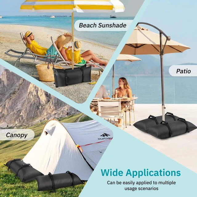 Alt view image 6 of 7 - 2 Pack Sand Bags for Weight, 50LBS Umbrella Base Weights Sandbags Durable Weight Sandbags for Patio Umbrella, Trampoline, Garden Furniture & Umbrella Stand Perfect for Outdoor Use