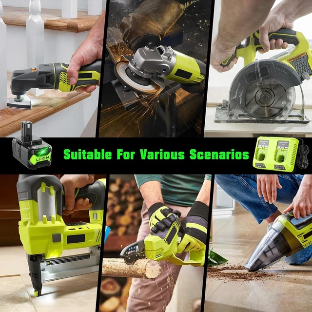 Alt view image 6 of 6 - 2Pack 8.0Ah P108 Repacement for Ryobi 18 Volt Battery and Charger Compatible with 18V Battery P102 P103 P104 P105 P107 P109 Cordless Power Tool
