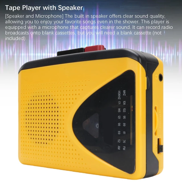 Alt view image 3 of 7 - Portable Cassette Player Recorder with AM FM Radio, Retro Tape Player Built in Speaker and Microphone, Headphone Jack for Indoor Outdoor