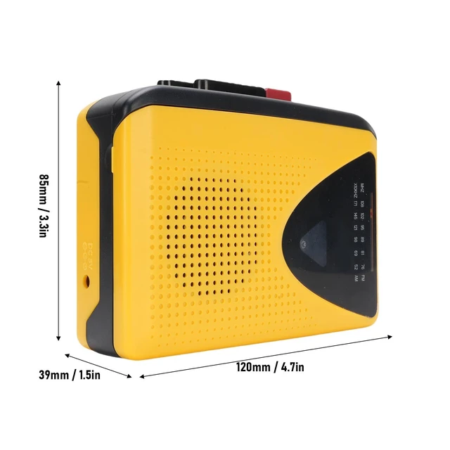 Alt view image 5 of 7 - Portable Cassette Player Recorder with AM FM Radio, Retro Tape Player Built in Speaker and Microphone, Headphone Jack for Indoor Outdoor