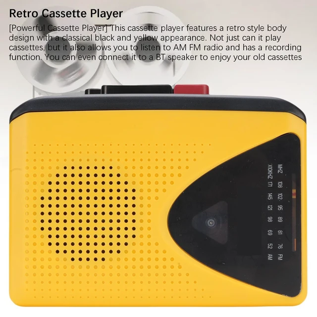 Alt view image 2 of 7 - Portable Cassette Player Recorder with AM FM Radio, Retro Tape Player Built in Speaker and Microphone, Headphone Jack for Indoor Outdoor