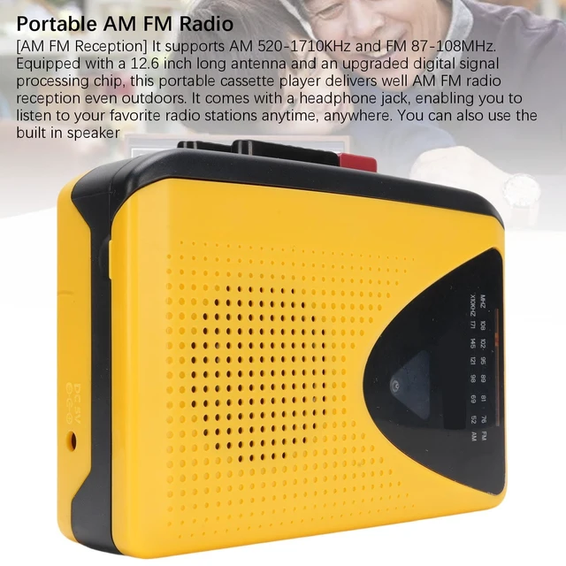 Alt view image 4 of 7 - Portable Cassette Player Recorder with AM FM Radio, Retro Tape Player Built in Speaker and Microphone, Headphone Jack for Indoor Outdoor