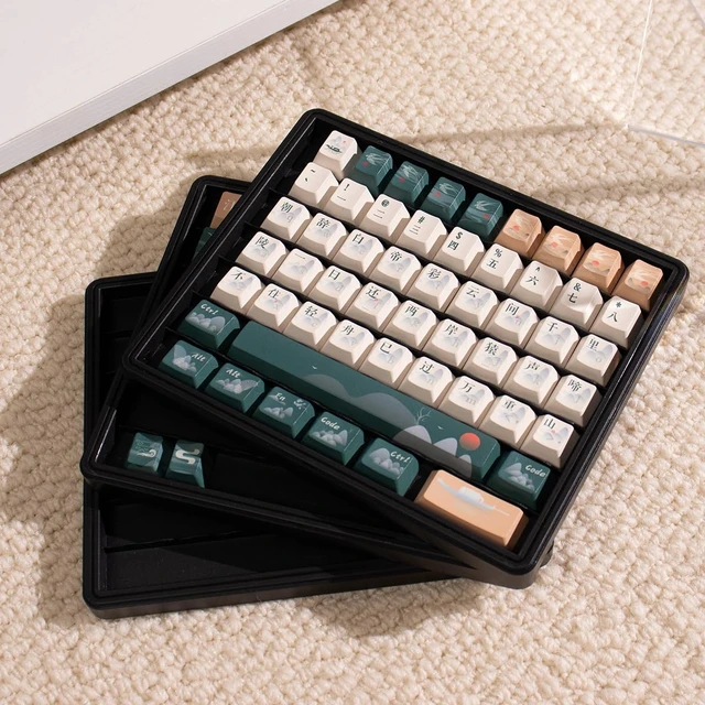 Alt view image 4 of 7 - Keycaps Storage Box,Keycaps Container,130 Keys Transparent Display Case Holds 7u Spacebar/Big Enter Key for XDA/Cherry/MOA/MAO Profile Mechanical Keyboard (Black)