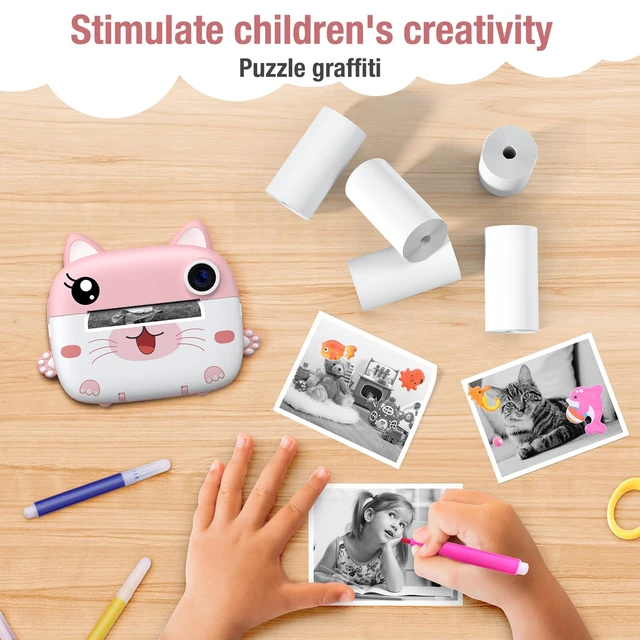Alt view image 3 of 7 - Kids Instant Camera Refill Print Paper-5 Rolls for Kids Instant Print Camera,HD Printing Thermal Print Paper Set Portable Refill Print Paper