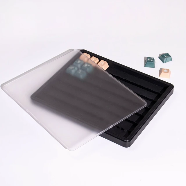 Alt view image 2 of 7 - Keycaps Storage Box,Keycaps Container,130 Keys Transparent Display Case Holds 7u Spacebar/Big Enter Key for XDA/Cherry/MOA/MAO Profile Mechanical Keyboard (Black)