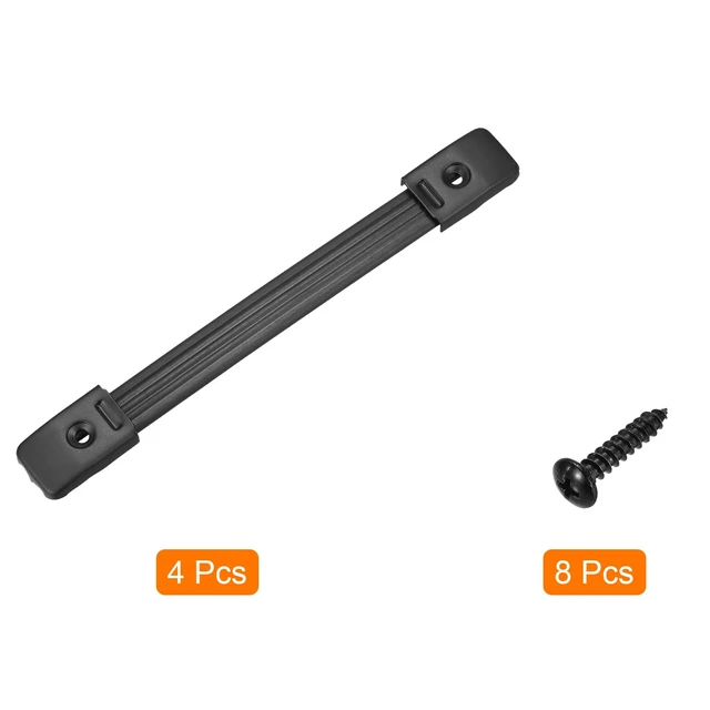 Alt view image 2 of 4 - Speaker Handle Pull Cabinet Grasp Strap Style Spring Steel Insert Handle with Metal End Caps Buckle with Screw Black 4 Pcs