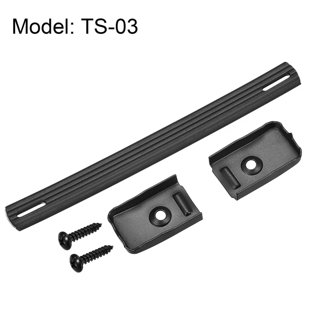 Alt view image 4 of 4 - Speaker Handle Pull Cabinet Grasp Strap Style Spring Steel Insert Handle with Metal End Caps Buckle with Screw Black 4 Pcs