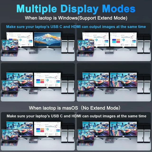 Alt view image 7 of 7 - KVM Switch 2 Monitors 3 Computers USB C HDMI DP, EDID, 4K@60Hz USB 3.0 KVM Switch Dual Monitor HDMI for 1 Laptops 2 Desktop, 73W PD, Aluminum, Wired Remote(4K USB C HD DP 3 in 2 out KVM)